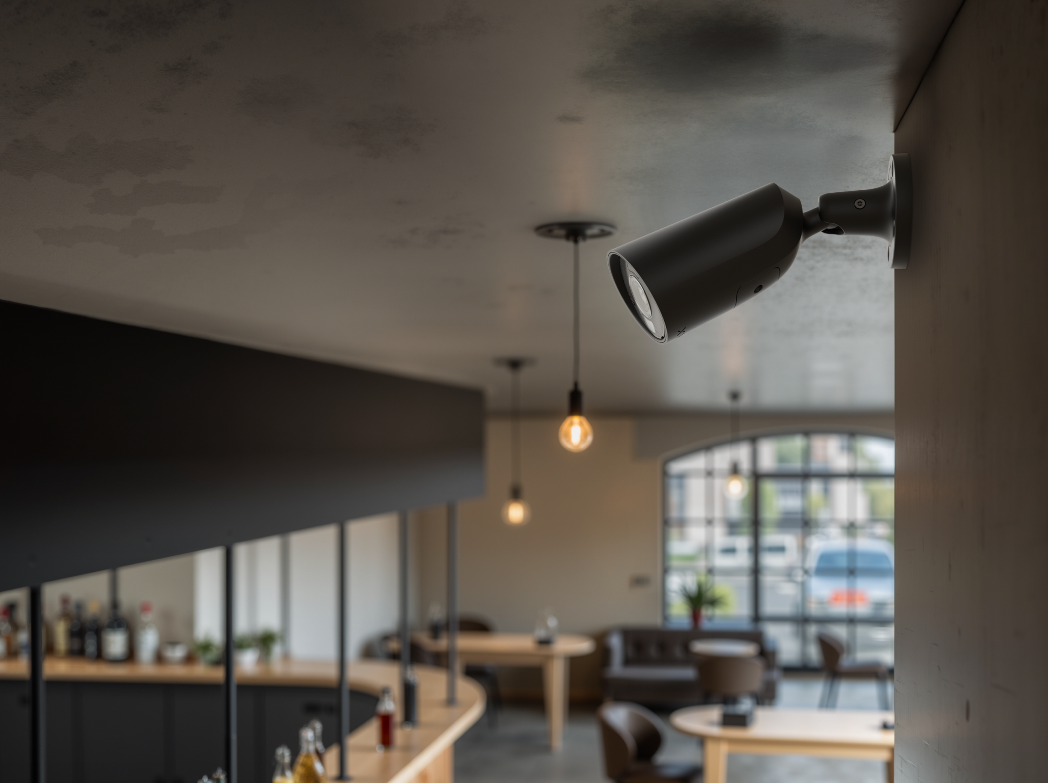 AJAX BulletCam HL noir — vidéoprotection dans un espace commercial, café