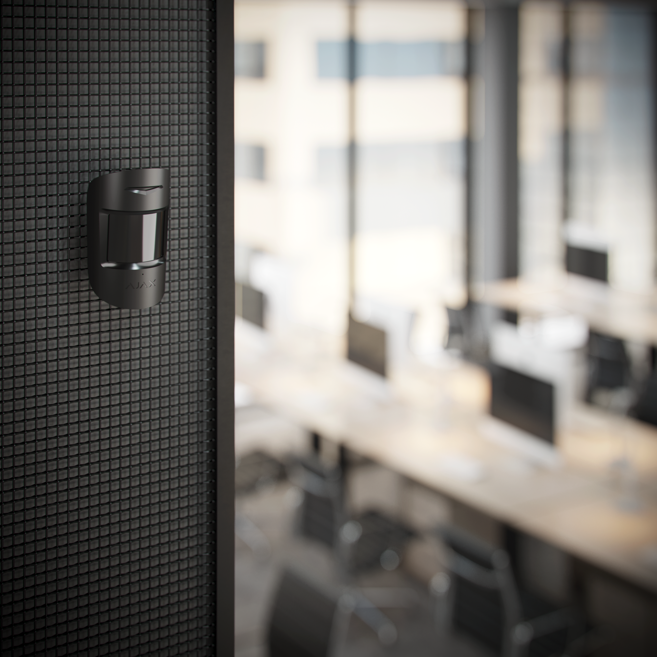 AJAX CombiProtect Jeweller noir — détection intrusion en espace de bureau