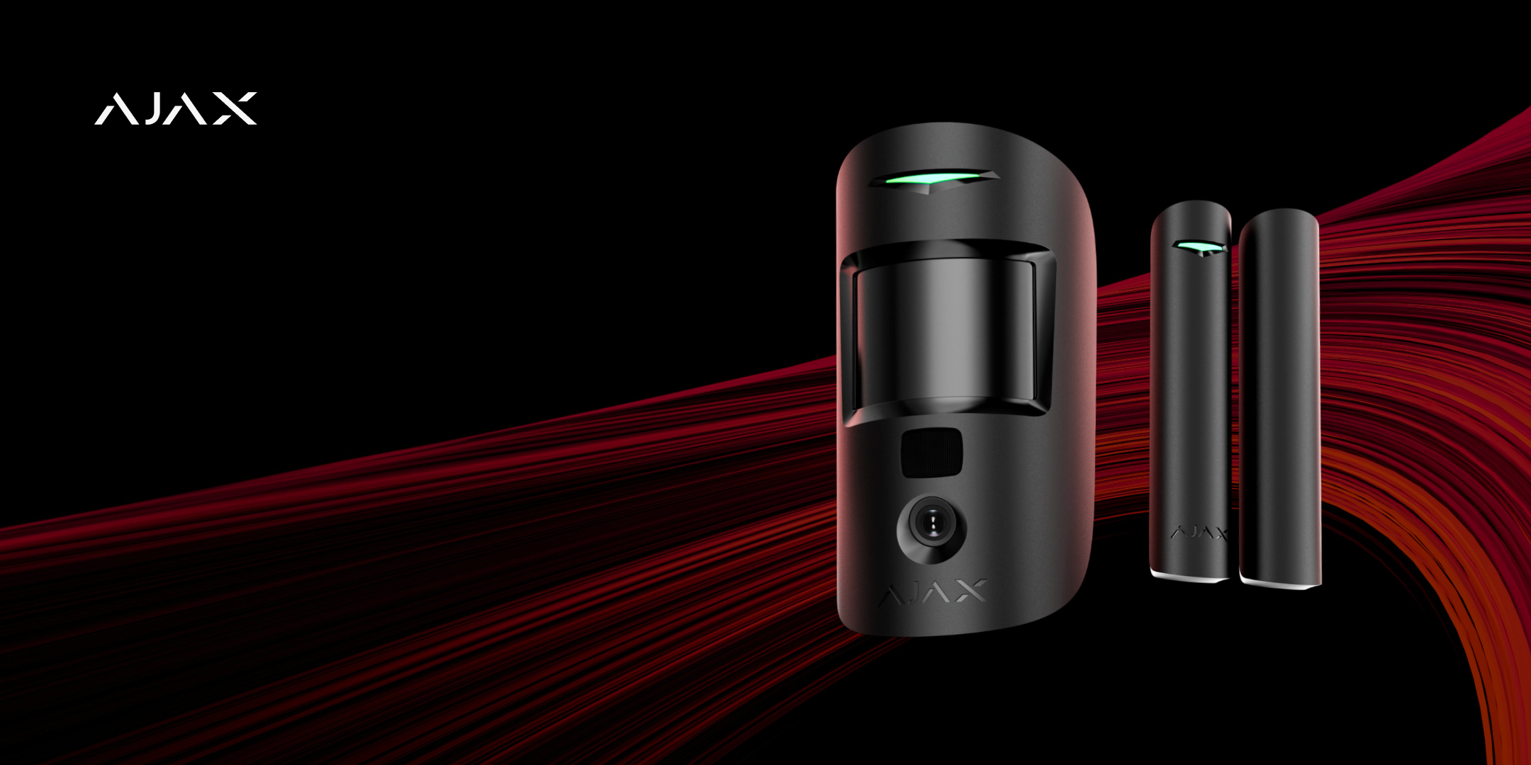 Détection intrusion AJAX — MotionProtect Cam et DoorProtect noirs